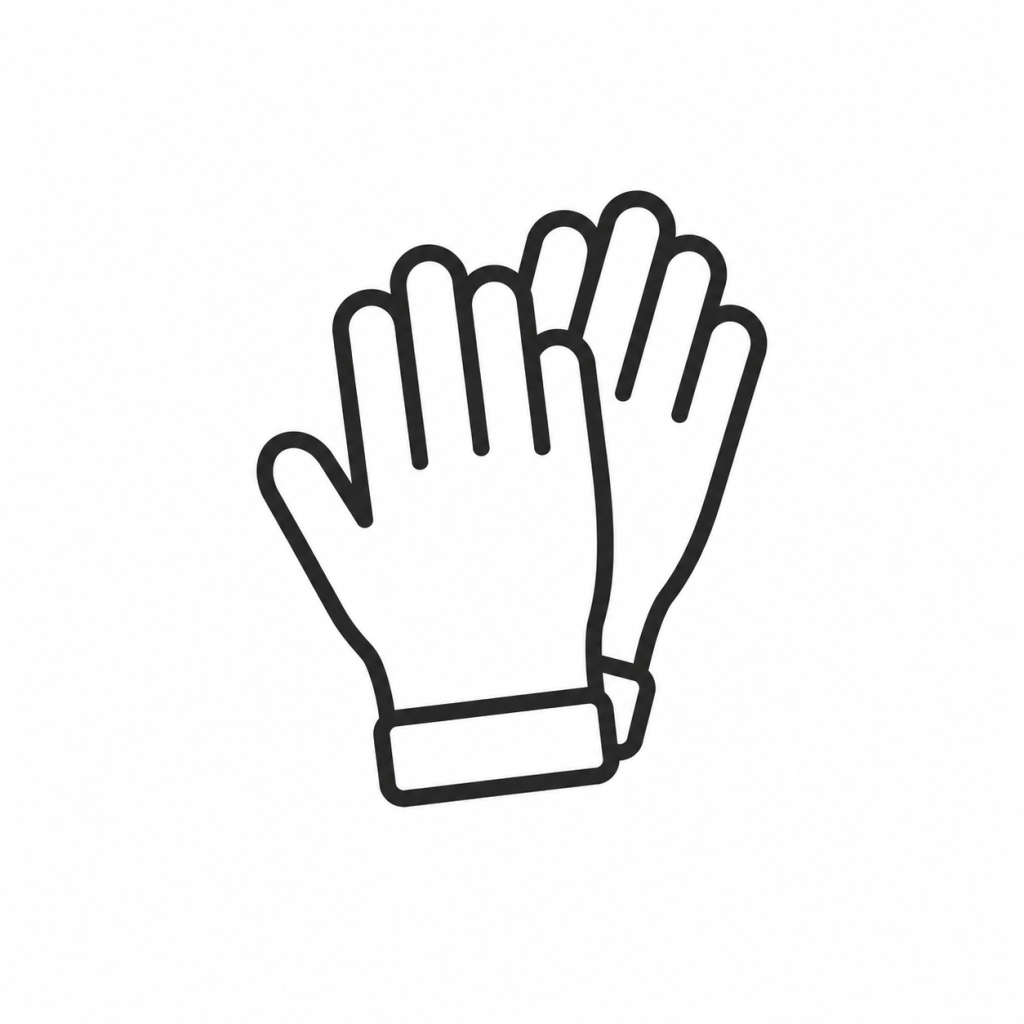 Schwarzes Linien-Icon eines Handschuhpaars