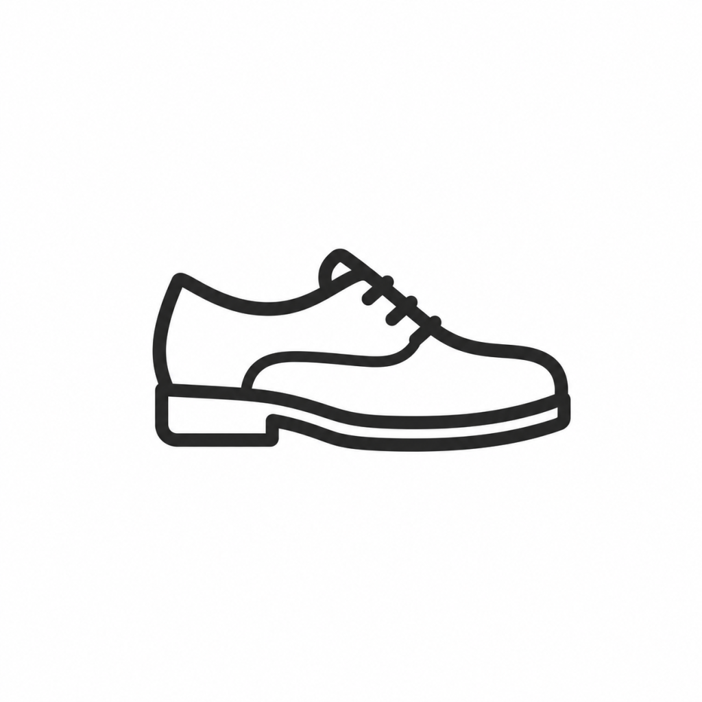 Schwarzes Linien-Icon eines klassischen Schuhs